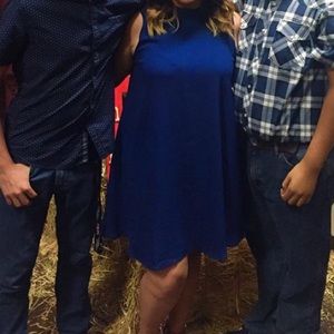 Loose turtle necked dress -royal blue - F21 3x